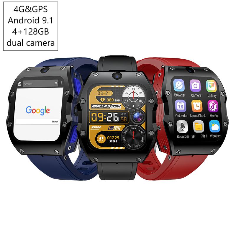 Watch Smartwatch - 4G Android Smartwatch 4+128GB GPS Dual