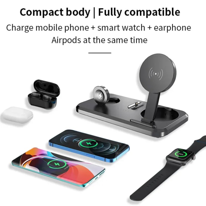 Smartwatch Phone Watches - Flat 3 in 1 Wireless Charging