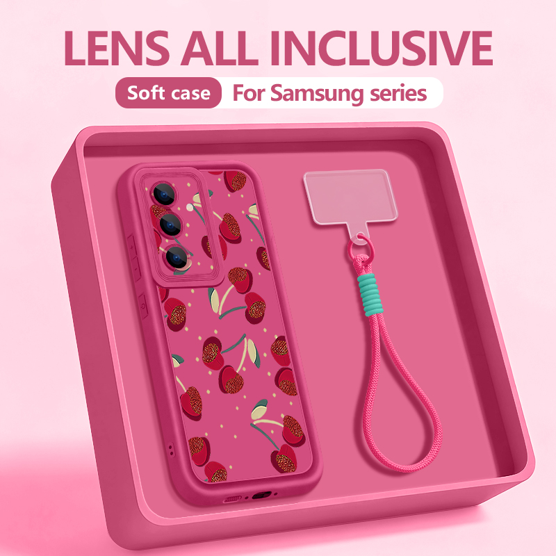 Samsung Galaxy Strap - Little Cherry Pattern Lanyard Phone Case