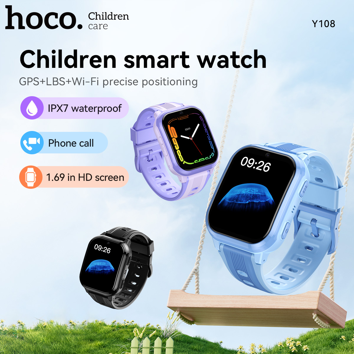 Smartwatch Watches Boys - HOCO Y108 1.69inch HD LCD Curved