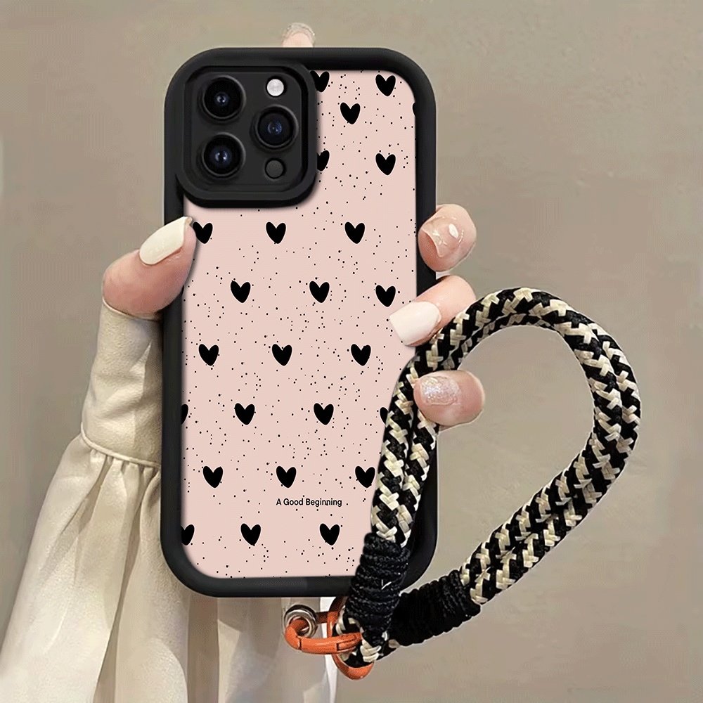 Samsung Galaxy Strap - Ink Splattered Black Heart Hang Strap