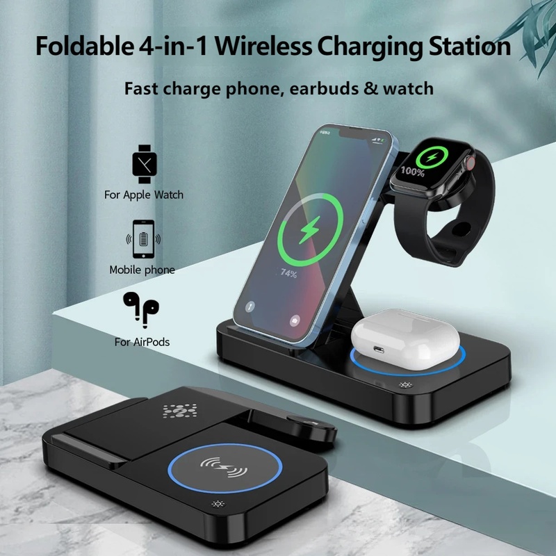 Smartwatch Phone Watches - 4 in 1 Folding Wireless Charger