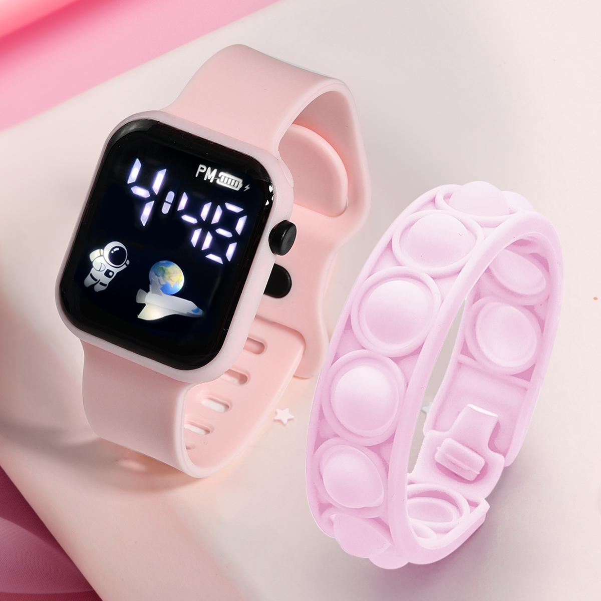 Smartwatch Watches Boys - 2PCS Children's Smart Watch Bracelet Simple