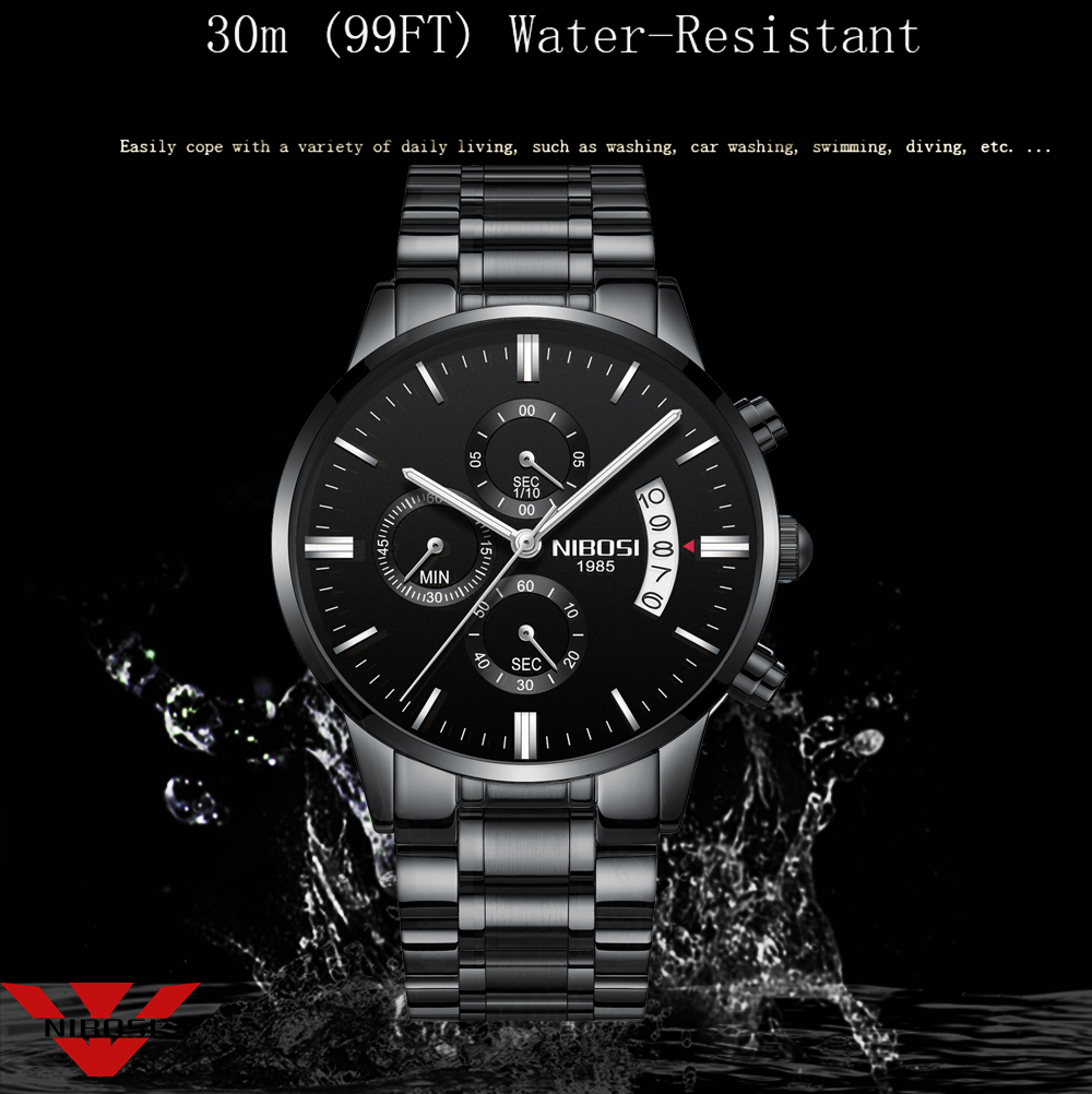 NIBOSI Stainless Steel Black Q - Smartwatch Watches For Men Brands ulasan dan harga