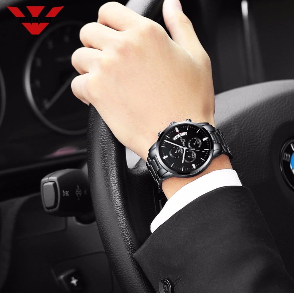 NIBOSI Stainless Steel Black Q - Smartwatch Watches For Men Brands ulasan dan harga