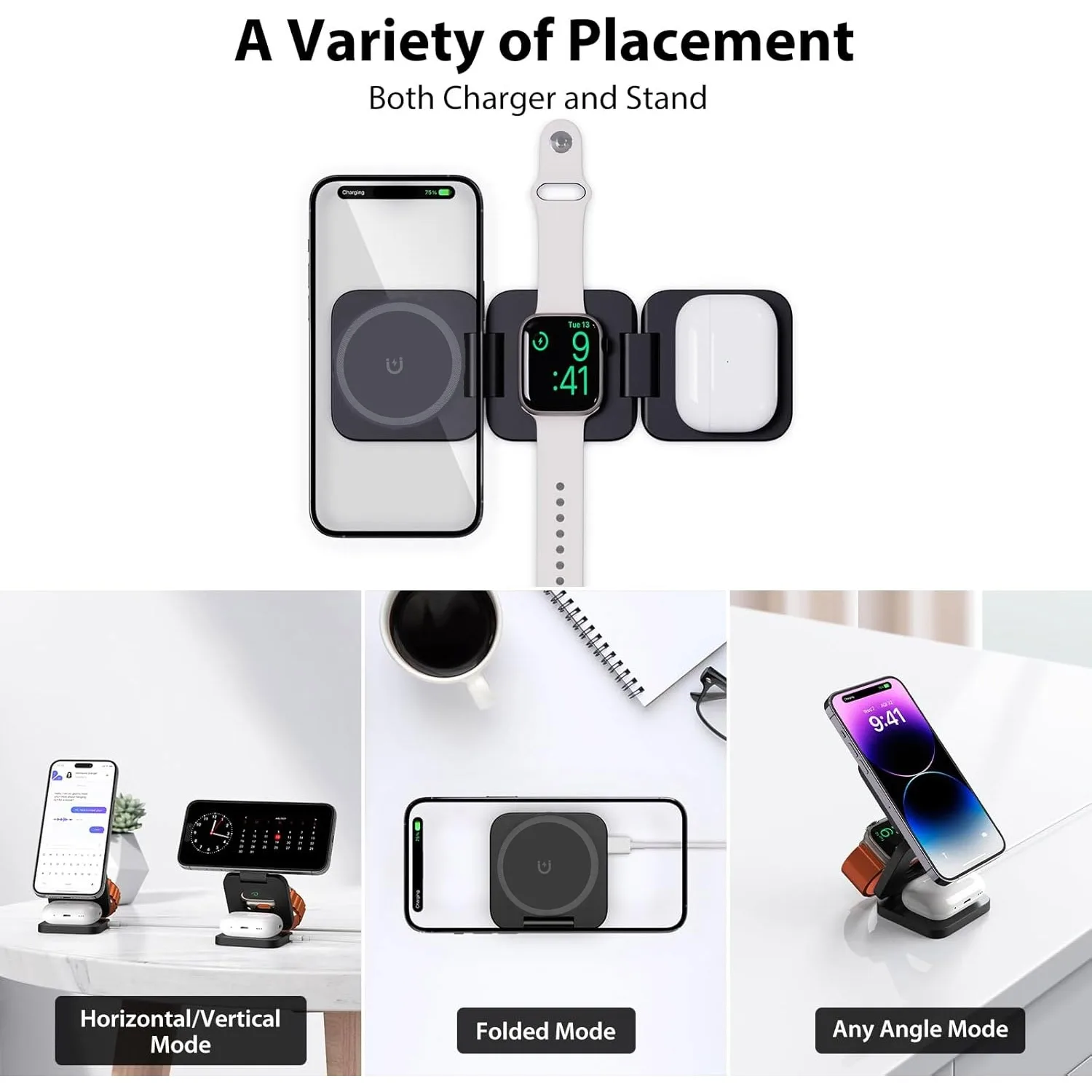 Foldable 3 in 1 Fast Wireless  - Smartwatch Apple Watch ulasan dan harga