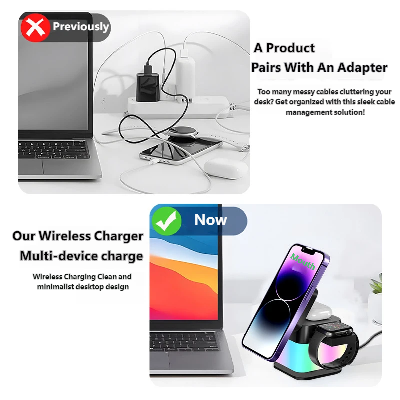 Dual 10W Wireless Charger Stan - Smartwatch Phone Watches ulasan dan harga