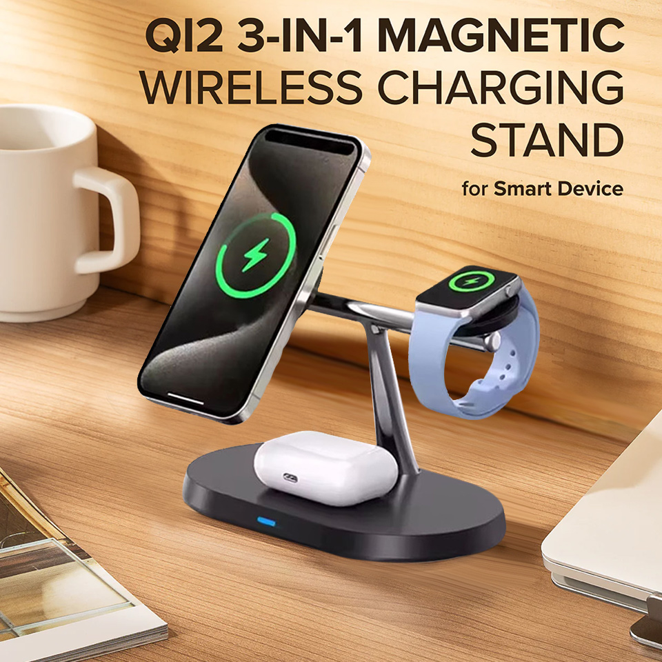 3 in 1 Magnetic Wireless Charg - Smartwatch Apple Watch ulasan dan harga