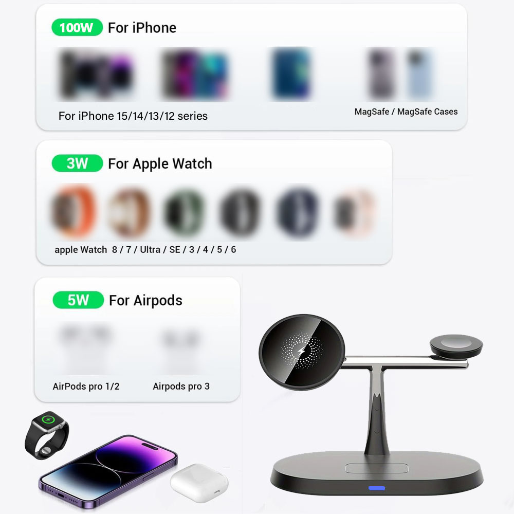 3 in 1 Magnetic Wireless Charg - Smartwatch Apple Watch ulasan dan harga