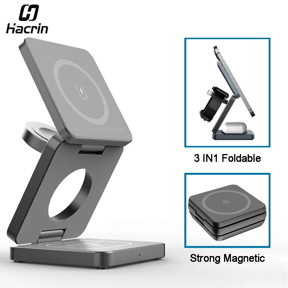 Wireless Charger 3 in 1 Foldab - Smartwatch Apple Watch ulasan dan harga