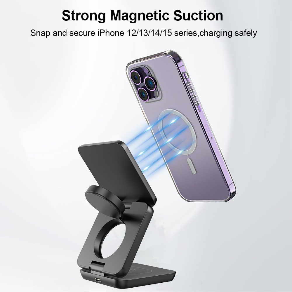 Wireless Charger 3 in 1 Foldab - Smartwatch Apple Watch ulasan dan harga