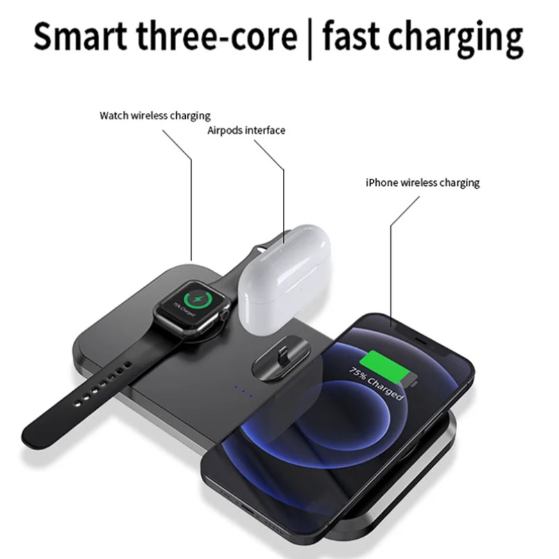 Flat 3 in 1 Wireless Charging  - Smartwatch Phone Watches ulasan dan harga