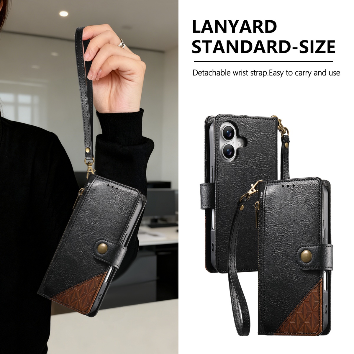 PU Leather Zipper Wrist Strap  - Samsung Galaxy Strap ulasan dan harga