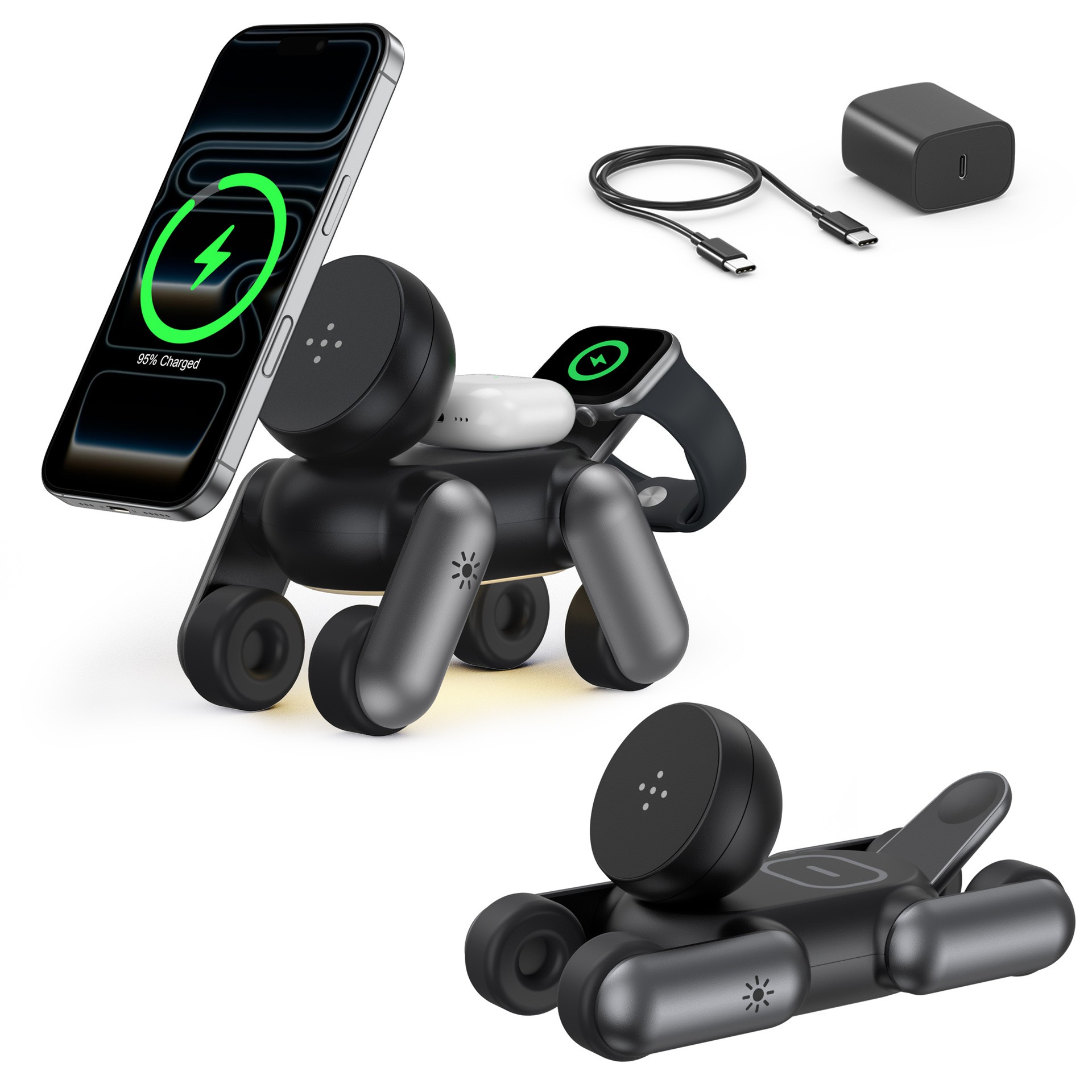 3-in-1 Magnetic Wireless Charg - Smartwatch Phone Watches ulasan dan harga