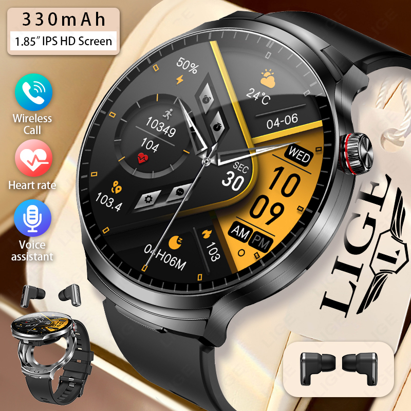 LIGE 2026 New TWS 2 in 1 Heads - Smartwatch Noise Watches ulasan dan harga