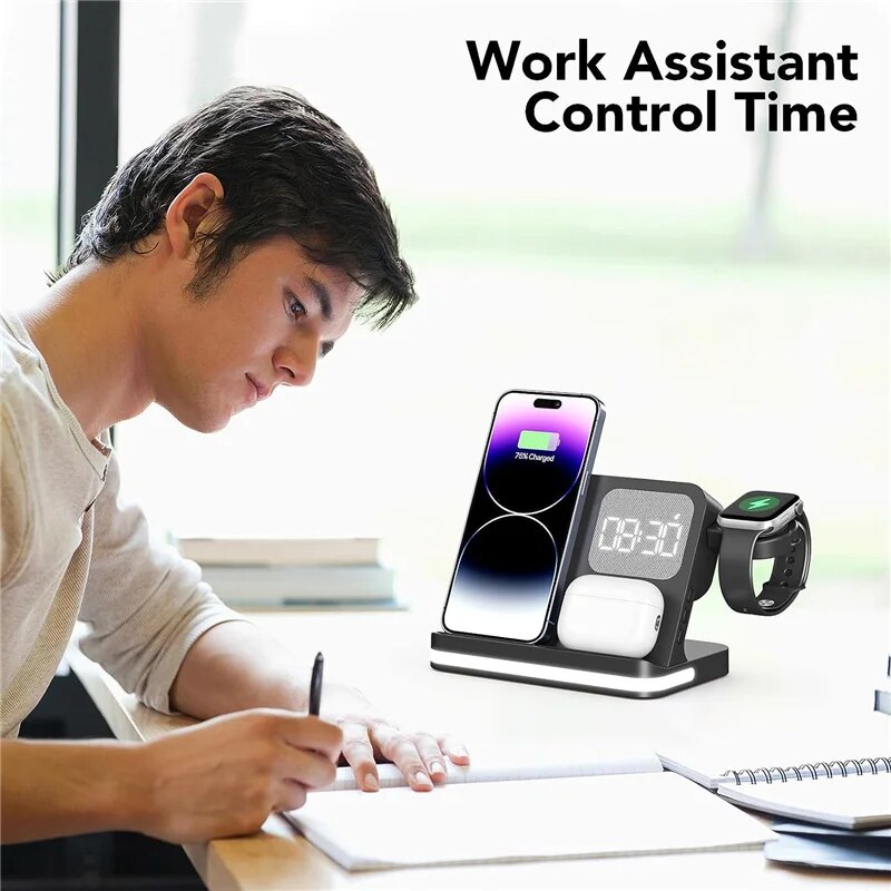 Wireless Charger Stand For iPh - Smartwatch Apple Watch ulasan dan harga