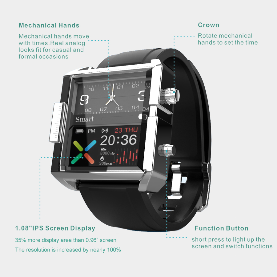 T9 Hybrid Smartwatch Heart Rat - Altimeter Compass Watch ulasan dan harga
