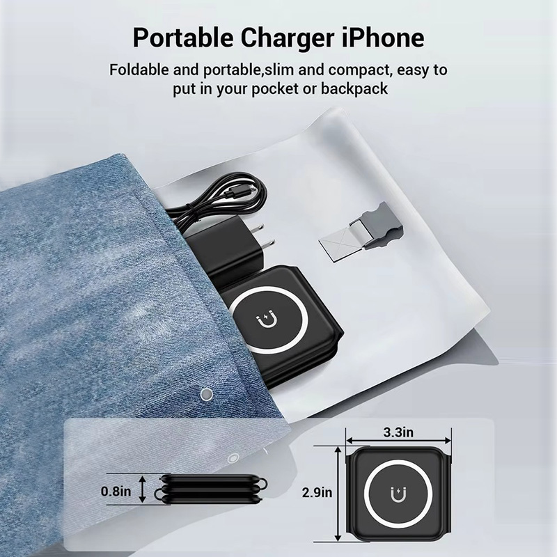 3-in-1 Magnetic Folding Wirele - Smartwatch Phone Watches ulasan dan harga