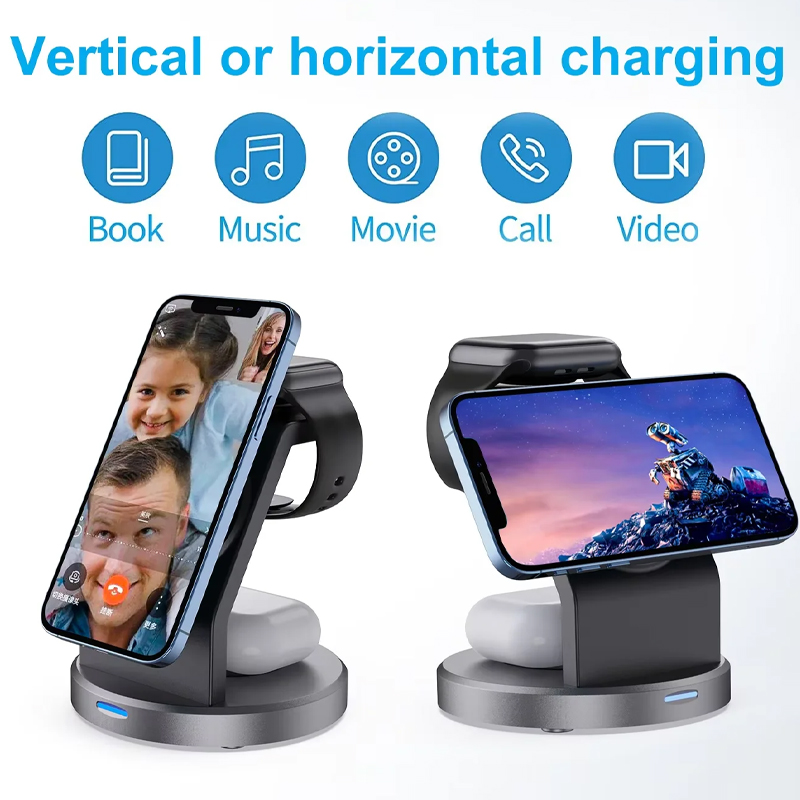 3 In 1 Wireless Charger Stand  - Smartwatch Phone Watches ulasan dan harga