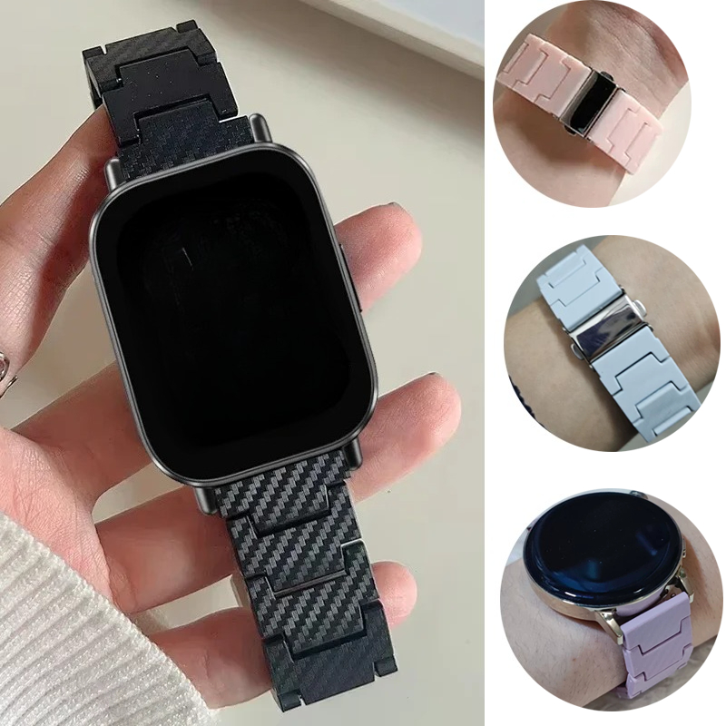 20mm 22mm Carbon Fiber Band Fo - Smartwatch Samsung Watches For Women ulasan dan harga