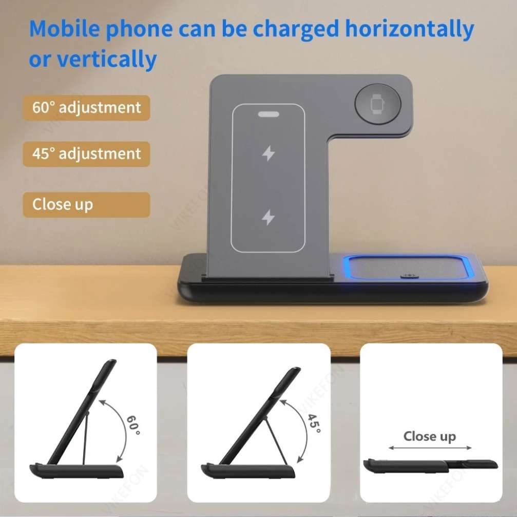 Foldable 3 in 1 Wireless Charg - Smartwatch Apple Watch ulasan dan harga