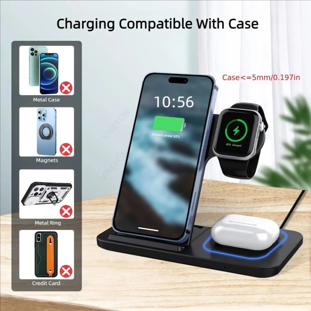 Foldable 3 in 1 Wireless Charg - Smartwatch Apple Watch ulasan dan harga