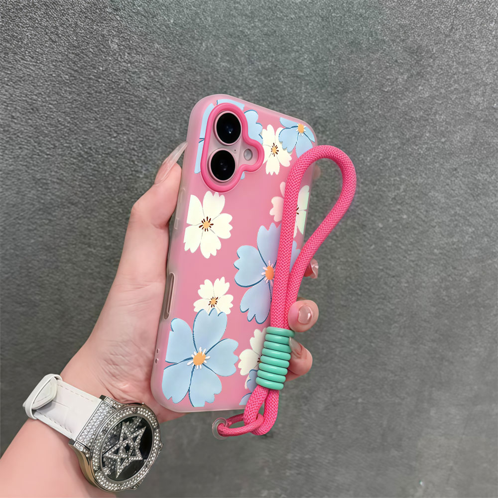 Light Blue White Floral Phone  - Samsung Galaxy Strap ulasan dan harga