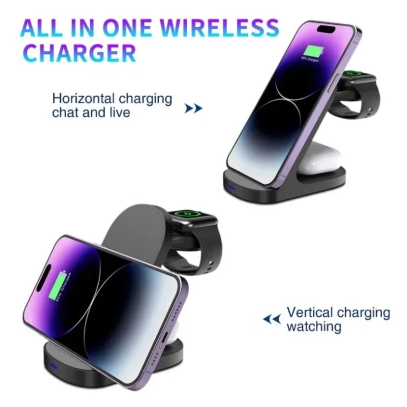 Durable 3 In 1 Wireless Charge - Smartwatch Phone Watches ulasan dan harga