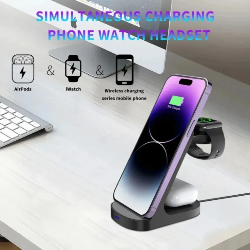 Durable 3 In 1 Wireless Charge - Smartwatch Phone Watches ulasan dan harga