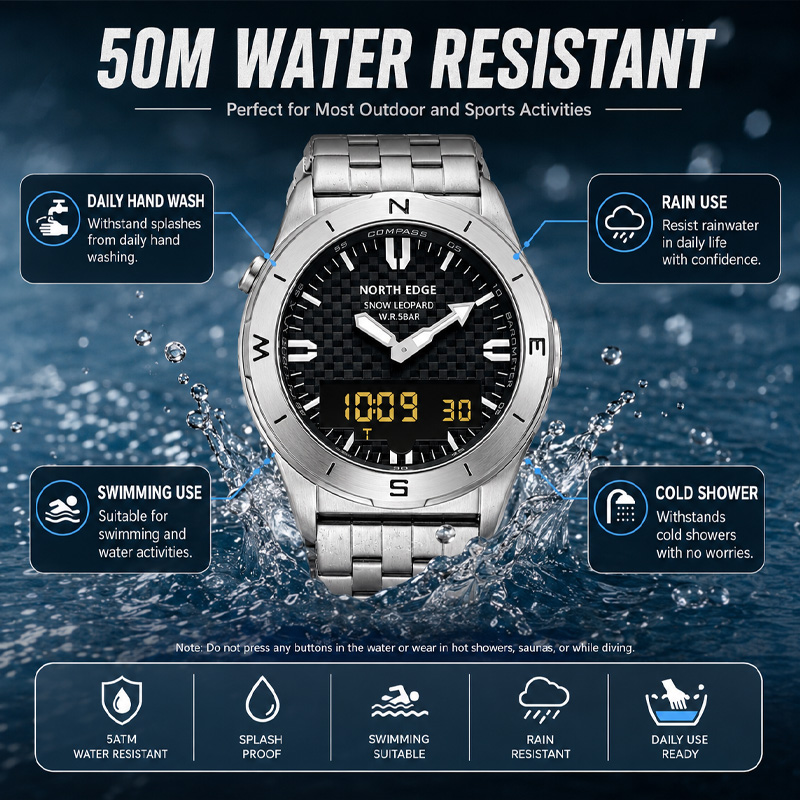 NORTH EDGE Men's Sports Digita - Altimeter Compass Watch ulasan dan harga