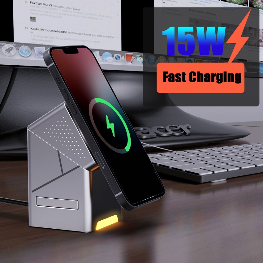 3 in 1 Magnetic Wireless Charg - Smartwatch Apple Watch ulasan dan harga