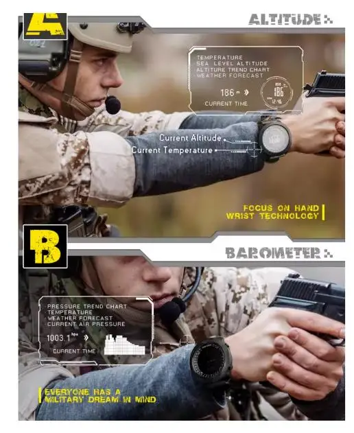 New NORTH EDGE Men's sport Dig - Altimeter Compass Watch ulasan dan harga