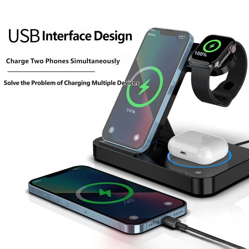 4 in 1 Folding Wireless Charge - Smartwatch Phone Watches ulasan dan harga